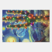 Kerstwoestijn Saguaro Cactus Decoupage Inpakpapier Vel (Voorkant)