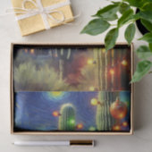 Kerstwoestijn Saguaro Cactus Decoupage Tissuepapier (Geschenk)