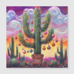 Kerstwoestijn Saguaro Cactus Magnetische Kaart
