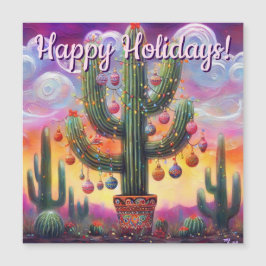 Kerstwoestijn Saguaro Cactus Magnetische Kaart