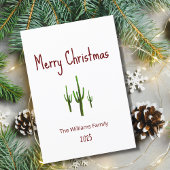 Kerstwoestijn Southwest Saguaro Cactus Feestdagen Kaart