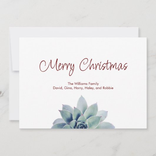 Kerstwoestijn Zuidwest Succulent Festief Feestdagenkaart (Voorkant)