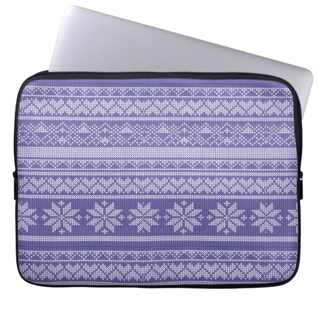 Kerstwol gebreide trui Kerstvakantie Laptop Sleeve (Voorkant)