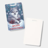 Kerstwolf - Badge (Voor- en achterkant)