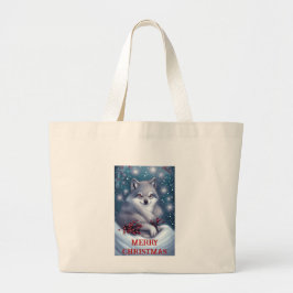 Kerstwolf - Boodschappentas Grote Tote Bag