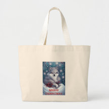 Kerstwolf - Canvas tas