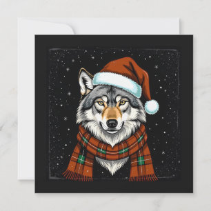 kerstwolf feestdagenkaart