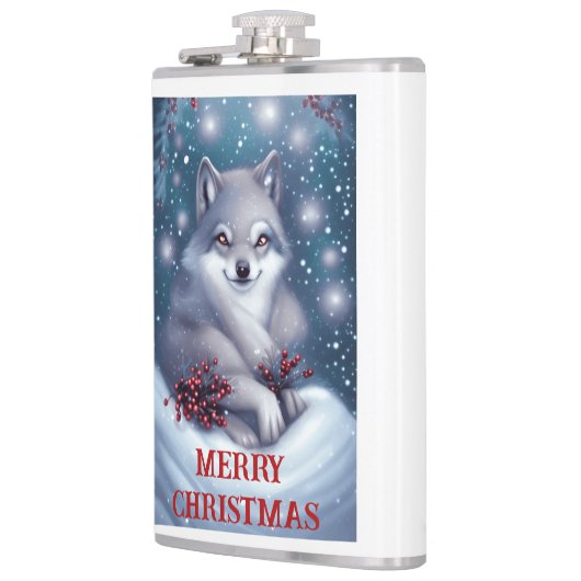 Kerstwolf - Flask Heupfles (Links)