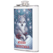 Kerstwolf - Flesje Heupfles (Links)