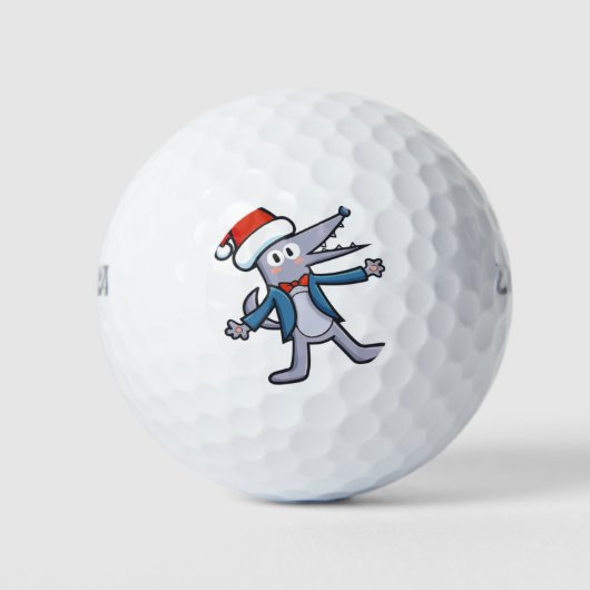 Kerstwolf Golfballen (Voorkant)