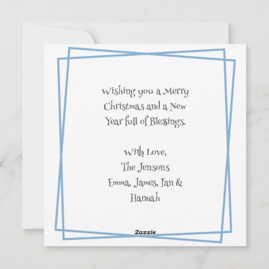 Kerstwolf in betoverd winterbos feestdagenkaart (Achterkant)