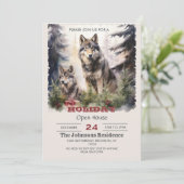 Kerstwolf-waterverf Kaart (Staand voorkant)