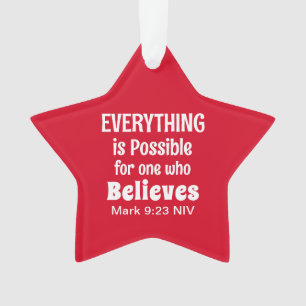 Kerstwonder Bijbelvers Christelijk Geloof Rood Ornament