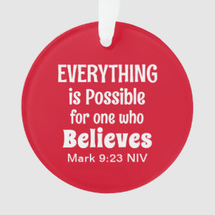 Kerstwonder Bijbelvers Christelijk Geloof Rood Ornament