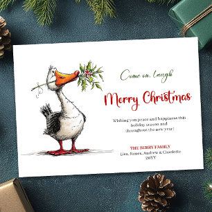 Kerstwonder Eend Cartoon Grappige Wenskaart Feestdagenkaart