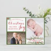 Kerstwonder - twee foto's - twee kanten feestdagenkaart (Staand voorkant)