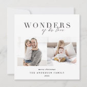 kerstwonderen van zijn liefde blauw feestdagenkaart (Voorkant)