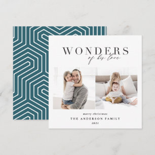 kerstwonderen van zijn liefde blauw feestdagenkaart