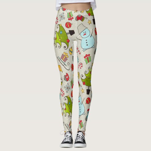 Kerstwonderland Fun Leggings (Voorkant)