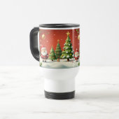 Kerstwonderland met Kerstman & Bomen Reisbeker (Voorkant links)