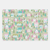 kerstwoningen inpakpapier vel (Voorkant 3)