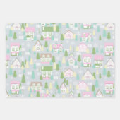 kerstwoningen inpakpapier vel (Voorkant)