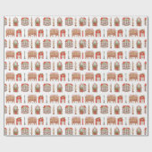 kerstwoningen Verpakkingspapier Cadeaupapier (Vlak)