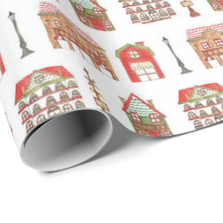 kerstwoningen Verpakkingspapier Cadeaupapier