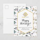 Kerstwoningen Winter Logo Business Briefkaart (Voorkant / Achterkant)