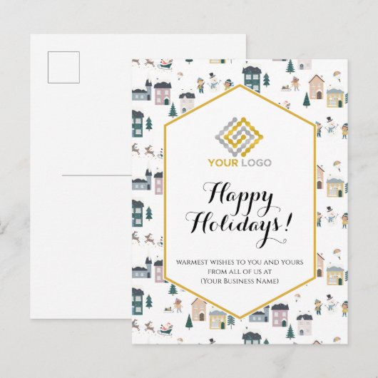 Kerstwoningen Winter Logo Business Briefkaart (Voorkant / Achterkant)