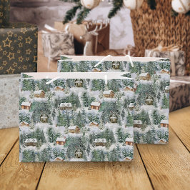 KerstWoodland Holiday Rustic Groot Cadeauzakje