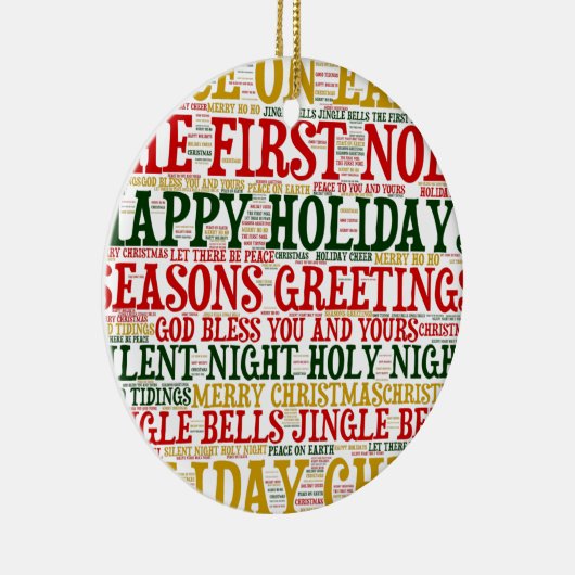 Kerstwoord Art Cloud 2-keramische versiering Keramisch Ornament (Rechts)