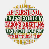 Kerstwoord Art Cloud 2-keramische versiering Keramisch Ornament (Voorkant)