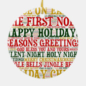 Kerstwoord Art Cloud 2-keramische versiering Keramisch Ornament (Achterkant)