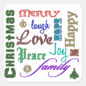 Kerstwoord Art Sticker (Voorkant)