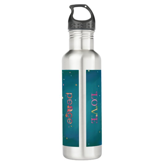 Kerstwoord kunst Inspirerend Boho Waterfles (Achterkant)