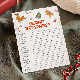 Kerstwoord Scrabble-spel Feestdagenkaart