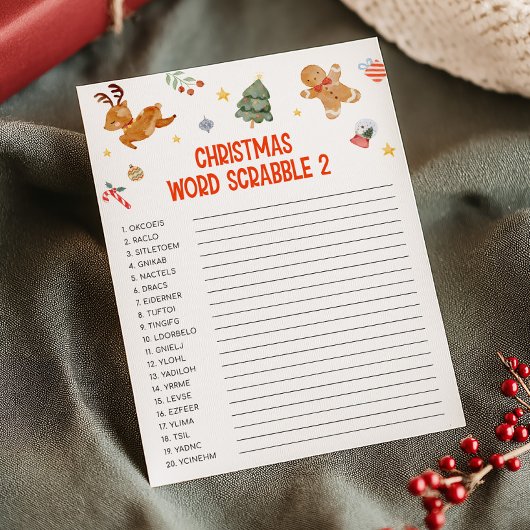 Kerstwoord Scrabble-spel Feestdagenkaart