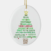 kerstwoordboomversiering keramisch ornament (Rechts)