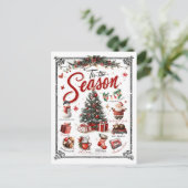Kerstwoordcollage briefkaart (Staand voorkant)
