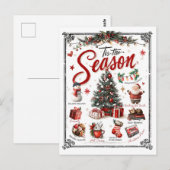 Kerstwoordcollage briefkaart (Voorkant / Achterkant)
