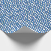 Kerstwoorden blauw en wit inpakpapier (Hoek)