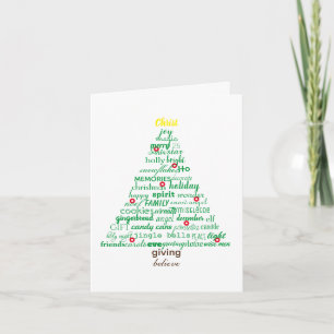 Kerstwoorden boom - 4x6 gevouwen Kaart