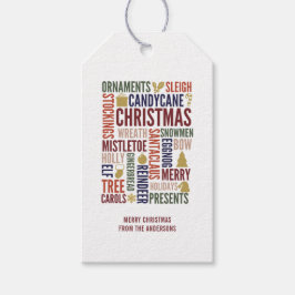 kerstwoorden feestdag cadeauLabel