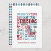 Kerstwoorden feestdag Kaart (Voorkant / Achterkant)