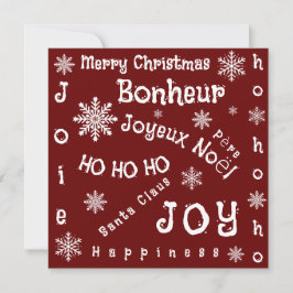 Kerstwoorden Feestdagenkaart