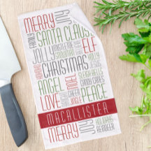 Kerstwoorden - Gepersonaliseerde handdoek