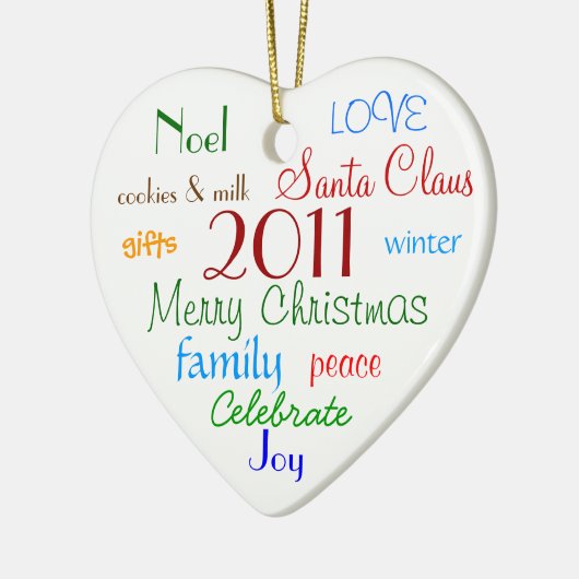 kerstwoorden gepersonaliseerde versiering keramisch ornament (Links)