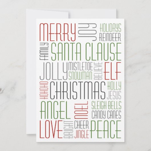 Kerstwoorden - Holidayzfordayz Feestdagenkaart (Voorkant)