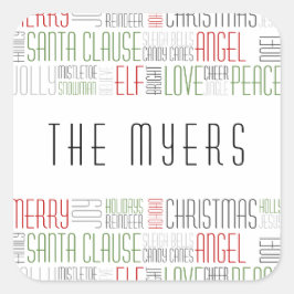 Kerstwoorden - Holidayzfordayz Vierkante Sticker